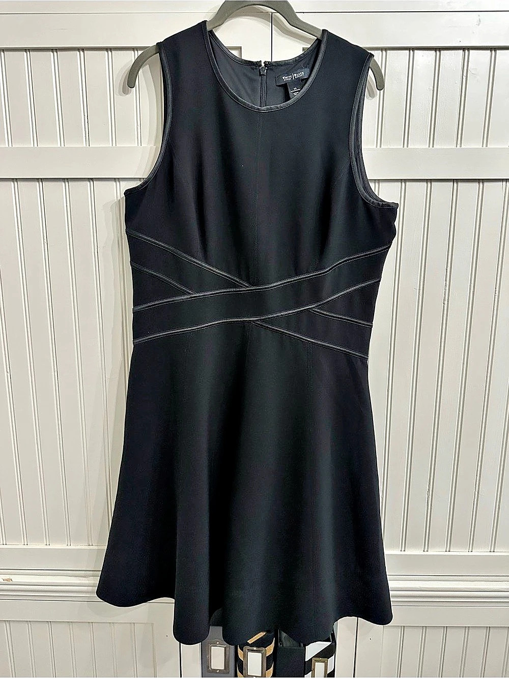 White House Black Market Black Mini Dress Size 14 Like New